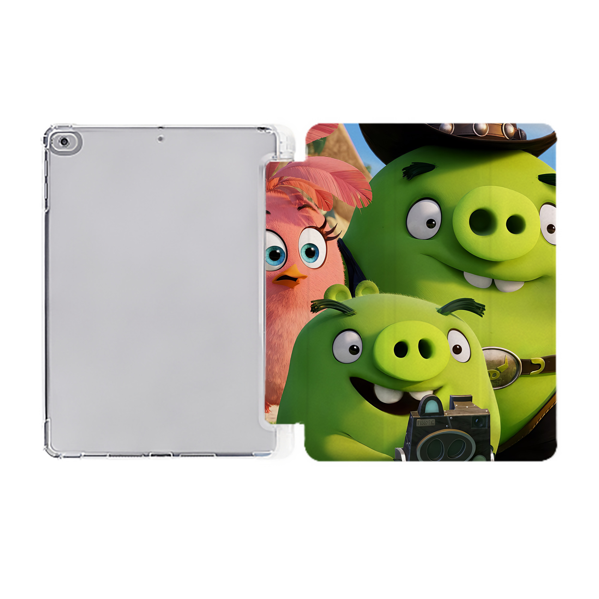 （画像用） Angry Birds アングリーバード IPad ケース ペン収納付き 三つ折りスタンド PUレザー×シリコン 対応機種9.5/10.5/10.9インチ